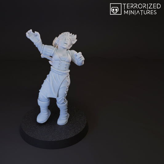 28mm terrorized miniatures miniatures of a citizens/peasant used as tabletop wargaming base accessories for 40k, age of sigmar, old world fantasy, sci fi, cthulhu mythos- from various company like gamesworkshop, privateer press, wyrd-games, raging heroes, infinity miniatures, miniwargaming and many others